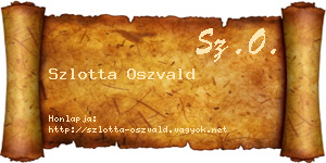 Szlotta Oszvald névjegykártya